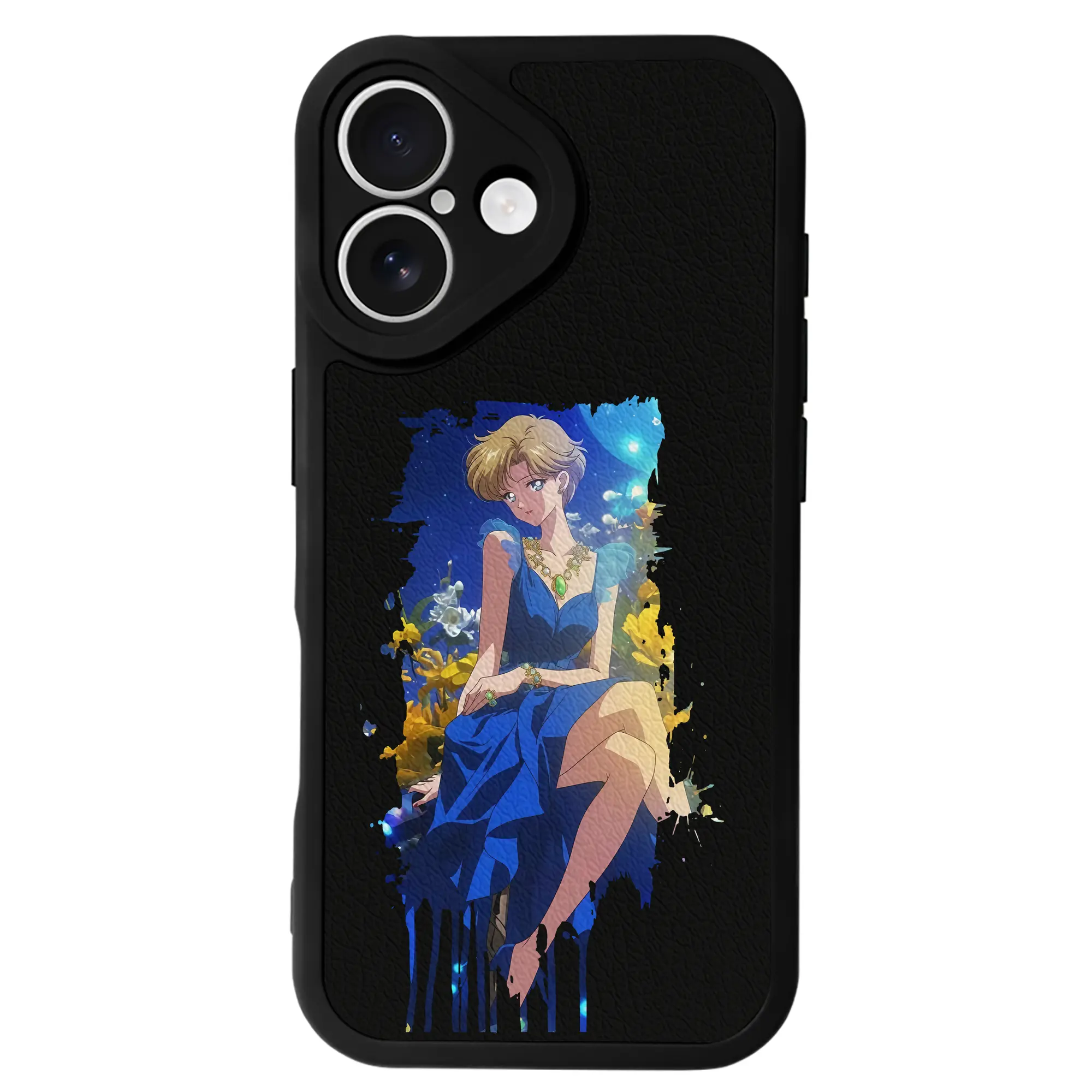 美少女戦士セーラームーン グッズ 天王 はるか - IPhone 16シリーズ対応 ・ シリコンスマホケース ・ レザー調 ・ 高精度フィット ・ 耐衝撃 ・ ワイヤレス充電対応 ・ 精密カット